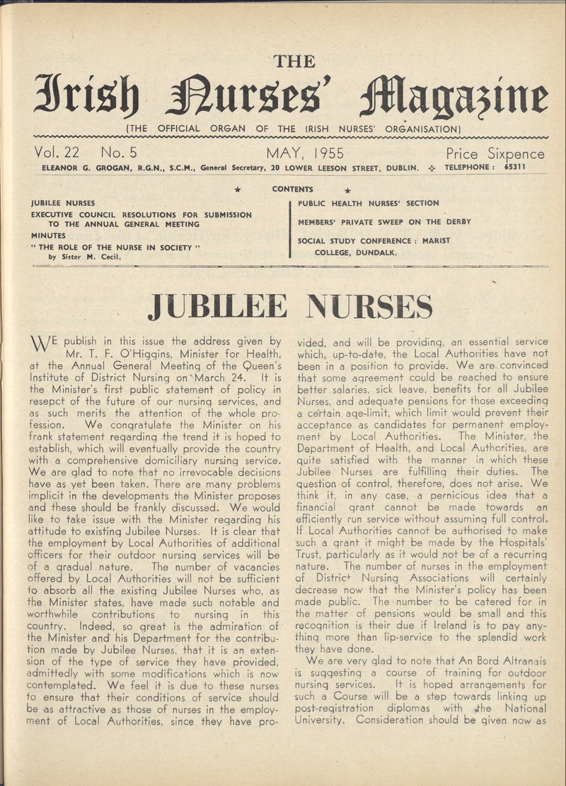 Irish Nurses Magazine Ucd Digital Library 